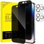 JETech Sichtschutz Full Screen für iPhone 14 Pro Max 6,7 Zoll mit Kameraschutz, Anti-Spy Panzer Schutz Glas Folie Schutzfolie Folie Kamera Displayschutz, 2 Stück Jeweils