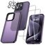 UniqueMe für iPhone 15 Pro Max Hülle, 5-in-1-Set Handyhülle für iPhone 15 Pro Max Case Rundumschutz Schutzhülle Cover,1 Handyhülle & 2 Schutzfolie & 2 Kameraschutz - Matt Lila