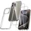 UniqueMe für iPhone 15 Pro Hülle, Handyhülle für iPhone 15 Pro Case Rundumschutz Schutzhülle Cover, 1 Handyhülle & 2 Schutzfolie - Transparent