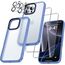 UniqueMe für iPhone 16 Pro Max Hülle, 5-in-1-Set Handyhülle für iPhone 16 Pro Max Case Rundumschutz Schutzhülle Cover,1 Handyhülle & 2 Schutzfolie & 2 Kameraschutz - Matt Hellblau