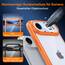 TAURI für iPhone Air Hülle 6,5" mit Panzer Schutz Glas Folie, Vollständiger Kameraschutz, [Anti-Vergilbung] Stoßfest Militärstandard Transparent Handyhülle für 17 Air - Orange