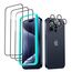 ESR für iPhone 15 Pro für Panzerglas, 3 Displayschutzfolien aus gehärtetem Glas und 2 Set einzelner Kamera Schutzfolien, 2,5D gebogene Kanten, vollständiger Militärnorm Schutz, kratzfest