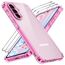 ivoler Nie Vergilbung Klar Hülle für Samsung Galaxy A56 5G mit Stoßfest Schutzecken, 1 Handyhülle mit 2 Stück Panzer Schutz Glas, [Militärischer Schutz] Transparent Schutzhülle Dünn Case - Rosa