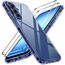 ivoler Nie Vergilbung HD Klar Hülle für Samsung Galaxy A17 4G / A17 5G, mit 2 Stück Panzer Schutz Glas, Militärischer Stoßfest Kratzfest Transparent Schutzhülle Dünn Durchsichtige Case - Dunkelblau