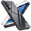ivoler Nie Vergilbung Klar Hülle für Samsung Galaxy A55 5G mit Stoßfest Schutzecken, 1 Handyhülle mit 2 Stück Panzer Schutz Glas, Transparent Schutzhülle Dünn Durchsichtige Case (Schwarz)
