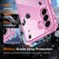 ivoler Nie Vergilbung Klar Hülle für Samsung Galaxy A57 5G, 1 Handyhülle mit 2 Stück Panzer Schutz Glas, [Militärischer Schutz] Stoßfest Rosa Schutzhülle Dünn Durchsichtige Case - Rosa