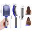URAQT Haarbürste, Profi Entwirrungsbürste mit Griff, Haarbürste ohne Ziepen, Wildschweinborsten Haarstyling Bürste für Locken Lange Feine Dicke Lockige Haare (O-blau+weiß)