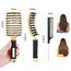 URAQT Haarbürste, Profi Entwirrungsbürste mit Griff, Haarbürste ohne Ziepen, Wildschweinborsten Haarstyling Bürste für Locken Lange Feine Dicke Lockige Haare (L-schwarz+gold)