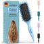 FABIHA® ???????????????????????????? Lockenbürste - Curly Hair Brush - Bio Haarbürste ohne ziepen - Wildschweinborsten Bürste - Die Originale 3-in-1-Stylingbürste für trendige Lockenfrisuren (Hellblau)