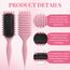 Lockenbürste, curly hair brush Für curly hair, locken bürste Zum Definieren Beim Styling, Antistatisch Entwirren Ohne Ziepen, Ergonomischer Griff, haarbürste Für Frauen Männer (Rosa)