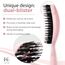 FABCARE Mini Haarbürste Wildschweinborsten Detangler-Bürste Doppelfeder Spiralfeder Kein Ziehen Pro Magic Tool Kompakt Elegant (Rosa)