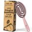 FABCARE Mini Haarbürste Wildschweinborsten Detangler-Bürste Doppelfeder Spiralfeder Kein Ziehen Pro Magic Tool Kompakt Elegant (Rosa)