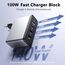 USB C Ladegerät 100W, 4 Ports Mehrfach Stecker mit【2 USB-C und 2 USB-A】, 100W Netzteil Wand-Ladegerät, Fast Charge PD 3.0 Power Adapter Kompatibel mit MacBook/iPhone 12/13/14/15/16/Samsung/Tablets