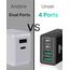 2-Pack USB C Ladegerät, 4-Port Adapter Mehrfach Ladegerät mit USB-C und USB-A, 40W Schnellladegerät PD 3.0 Charger Power Netzteil für iPhone 15 Pro Max 14 13 12 11 SE XS XR,Samsung,Handys