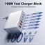 USB C Ladegerät, Gesamtleistung 100W GaN 6-Port USBC Netzteil Schnellladegerät, USB Stecker Power Adapter Kompatibel mit iPhone 11/12/13/14/15/16 Pro Max/Galaxy S24/S23/S22/S21/Google/Tablet