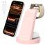 3 in 1 für iPhone Ladestation Schnelles Kabelloses Ladegerät - Wireless Charger für iPhone 17 Air 16e 16 15 14 13 12 11 X Pro Max & für Apple Watch und für Air Pods 4 3 2 Pro mit 18W Adapter (Rosa)