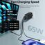USB C Ladegerät 65W, 3-Port【2 USBC+1 USBA】 USB-C Netzteil PPS Schnellladegerät PD+QC Charger kompatibel mit Mac Book Pro/Air/ipad/iPhone12/13/14/15/16 Pro Max/Samsung Galaxy S22/S23/S24/Tablet/Laptop