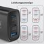2er-Pack USB C Ladegerät 45W Netzteil GAN für iPhone/Samsung Galaxy S25/S24/S23/S22/S21 iPhone 16/15/14/13/12/11 Pro Max,3 Port Typ C USB Mehrfach PPS Schnellladegerät (Schwarz)