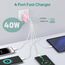 USB C Ladegerät, 40 W 4 Ports USB C, Schnellladeblock Dual Port PD+QC, Multiport Typ C Ladegerät kompatibel mit iPhone 11/12/13/14/15/Pro Max/XS/XR/8/7/Samsung Telefon/Tablet