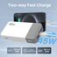 NOBIS Power Bank, Powerbank 20000mAh, 45W Externe Handyakkus Schnellladen, Externer Akku mit C zu C Kabel, Tragbares Ladegerät mit Digitalanzeige für Phone Android Laptop etc (White)