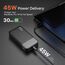 JUOVI Power Bank, 20000mAh 45W Tragbares Ladegerät, PD3.0 QC4.0 Schnelles Laden 4-Port mit LED Anzeige, Akkupack Ladegerät tragbar für MacBook, iPhone 15 14 13 Pro Samsung S23 S22 (Schwarz)