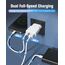 USB Ladegerät 5W Slim Ladestecker Netzteil 5V 1A 2Port USB C+ USB A Netzstecker Adapter, Steckdosenadapter für iPhone,eBook Reader, Xperia, MP3, Smartphone（Weiß） (Thickness 1.45cm/20packs)