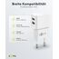 goobay USB Netzteil 12W (5V/2,4A gesamt), 2X USB-A Ladeadapter für Steckdose, Dual-Port Wandladegerät für Smartphone & Tablet, mit Schutzelektronik, Weiß 44952