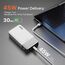JUOVI Power Bank Fast Charging, 20000mAh 45W Tragbares Ladegerät, Super Fast Charging mit LED Display, USB C Power Bank für MacBook, für iPhone 15 14 13 Pro Samsung S24 S23(Weiß)