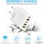AXFEE USB C Ladegerät, 65W Multi Schnellladegerät, 5 Ports Mehrfach Ladegerät mit Type-C und USB-A, PD 3.0 Power Adapter Type-c Netzteil, für iPhone 16 15 14 Pro Max 13 Samsung, Weiß