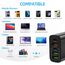 AXFEE USB C Ladegerät, 65W Multi Schnellladegerät, 5 Ports Mehrfach Ladegerät mit Type-C und USB-A, PD 3.0 Power Adapter Type-c Netzteil, für iPhone 16 15 14 Pro Max 13 Samsung, Schwarz