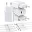 Seadmit 20W USB C Adapter, USB-C Ladegerät kompatibel mit i-Phone 17/16/15/14/13 Plus Pro Max, i-Pad, Air-Pods, Samsung Galaxy S25/24/23, Stecker Netzteil Schnellladegerät Charger(4 Port+ladekabel)