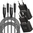 Adaptive Fast Ladegerät mit USB-C Nylon Schnellladekabel 2 M, Original-Fast-Ladung QC3.0 kompatibel mit Samsung Galaxy S8/S9/S10 Plus/S10e, S20/S21/S22/A51/A40/A30/A20/Z Flip3, Note 8/9/10 (2-Pack)