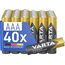VARTA Batterien AAA, 40 Stück, Power on Demand, Alkaline, 1,5V, Vorratspack in umweltschonender Verpackung, ideal für Computerzubehör, Smart Home Geräte