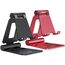 NULAXY 2 Stück Dual Faltbarer Handy Ständer Verstellbar Handy Halterung Halter für Schreibtisch Kompatibel mit iPhone 16 15 14 13 12 11 Pro Xs Xs Max Xr X 8, Huawei, Galaxy, alle Handys, Schwarz & Rot
