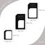 ZELHYEUU 4 in 1 Nano SIM Karten Adapte, 5 Set Nano SIM Card Adapter Kit, Micro zu Regular mit SIM Extractor, für Smartphone