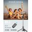 Selfie Stick Stativ mit 2 Fülllicht, Verbessertem Stabil Handy Stative mit Abnehmbarer Fernbedienung, 114cm Stativ für Smartphone Kompatibel mit iPhone Samsung & Android Smartphones
