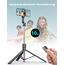 170cm Selfie Stick mit 2 Fülllicht, Extra Lang Handystativhalter für Smartphone, Selbstaufklappendes Stativ mit Fernbedienung, Handy Ständer für iPhone & Android Smartphones