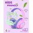 iClever Bluetooth Kopfhörer Kinder mit LED-Leuchten, 74/85dBA Lautstärkebegrenzung, 43 Stunden Spielzeit, Stereo-Sound, Typ-C, AUX-Kabel, Bluetooth5.3 Kinderkopfhörer für Tablet/Reisen Rosa lila