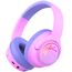 iClever Bluetooth Kopfhörer Kinder mit LED-Leuchten, 74/85dBA Lautstärkebegrenzung, 43 Stunden Spielzeit, Stereo-Sound, Typ-C, AUX-Kabel, Bluetooth5.3 Kinderkopfhörer für Tablet/Reisen Rosa lila