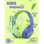 iClever Bluetooth kopfhörer Kinder mit LED-Leuchten, 74/85dBA Lautstärkebegrenzung, 43 Stunden Spielzeit, Stereo-Sound, Typ-C, AUX-Kabel, Bluetooth5.3 Kinderkopfhörer für Tablet/Reisen Blau Grün