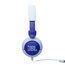 JBL Junior 320, On-Ear-Kopfhörer mit Kabel und eingebautem Mikrofon für Kinder, JBL Safe Sound, niedriger Lautstärke, 12 mm Soft Pad und Sticker-Set, tragbares Design, Blau