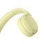Sony WH-CH520 Kabelloser Bluetooth On-Ear-Kopfhörer, hohe Klangqualität, leichtes Design, bis zu 50 Stunden Akkulaufzeit, Schnellladung, EQ, klare Gesprächsqualität, iOS und Android - Gelb