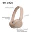Sony WH-CH520 Kabelloser Bluetooth On-Ear-Kopfhörer, hohe Klangqualität, leichtes Design, bis zu 50 Stunden Akkulaufzeit, Schnellladung, EQ, klare Gesprächsqualität, iOS & Android - Beige