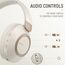 LORELEI B-C6 Kabellose Over-Ear-Kopfhörer, 50H Playtime Faltbare, leichte Bluetooth-Headsets, Tiefe Bässe, eingebautes Mikrofon, Ohrenschützer aus Memory-Schaumstoff, für Reisen(Beige weiß)