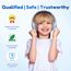 EarFun Bluetooth Kopfhörer Kinder, 74/85/94dB Lautstärkeregelung, HiFi Sound, HD-Mikrofon, 45 Std Akku, Faltbare, Einstellbar, Kopfhörer Kabellos Bluetooth Kinder für Schule/Reise/PC, Himmelblau