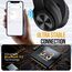 TuneFlux Bluetooth Kopfhörer Over Ear, 80 Std Akkulaufzeit, Kabellos Bluetooth Kopfhörer mit 3 EQ-Modi, HiFi-Stereo, Eingebautes Mikrofon, Faltbares Wireless Kopfhörer (Schwarz)