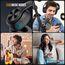 TuneFlux Bluetooth Kopfhörer Over Ear, 80 Std Akkulaufzeit, Kabellos Bluetooth Kopfhörer mit 3 EQ-Modi, HiFi-Stereo, Eingebautes Mikrofon, Faltbares Wireless Kopfhörer (Schwarz)