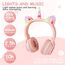 AXFEE Kinder-Kopfhörer, Bluetooth 5.0 mit Bass-Boost und LED-Licht, Over-Ear mit Katzenohren für Mädchen und Jungen