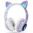 AXFEE Kinderkopfhörer Bluetooth, Katzenohr Over-Ear mit LED-Licht, Faltbar, Stereo, Kabellos mit Mikrofon, Micro SD/TF für Handy/Tablet/PC