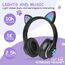AXFEE Kinderkopfhörer Bluetooth, Mädchen Katzenohr Kopfhörer Over-Ear mit LED-licht Faltbare Stereo Kopfhörer Kabellose, Kopfhörer Kinder mit Mikrofon, Micro SD/TF, für Handy/Tablet/PC